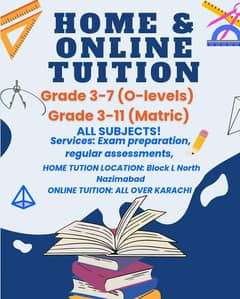 HOME AND ONLINE TUITION AVAILABLE (FEMALE)