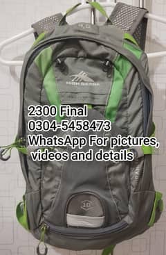 Hiking Bags, ASICS,Nike Pegasus 39 shoes, camping mattress n pillow