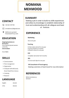 Resume or Cv writter