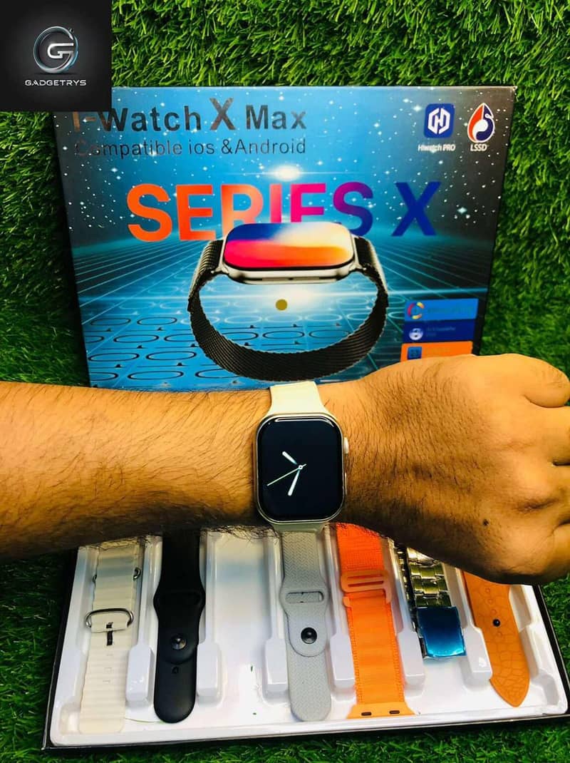 T-Watch X Max series 10 smart watch with 7 straps super amoled display 1