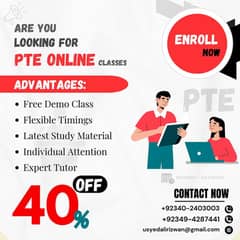 PTE Online Classes | 40% OFF | Free Demo & Expert Tutors