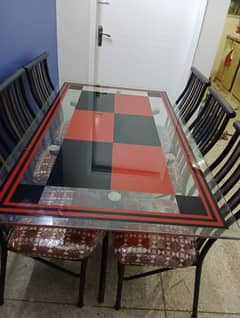 6 seater dining table (iron rod)