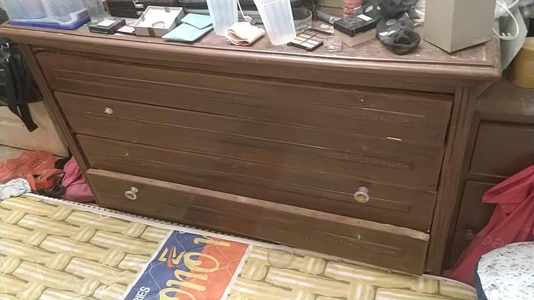 king size bed frame with big size dressing and side table 1