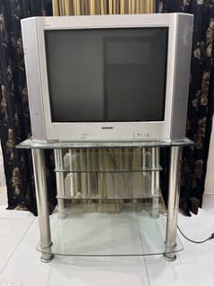 Original Sony tv 29”for sale with glass tv trolly