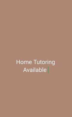 Home Tutoring Available