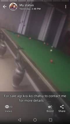 snooker table & gut game for sales