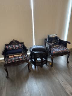 Antique original chinioty solid wood complete bed set