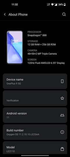 Oneplus 9 5G | 12/256 GB | Dual Sim Pta Approved