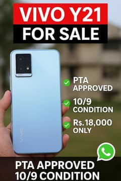 Vivo Y21 Full OK | 4/64 | PTA OK | No Box/Charger | Rs. 18,000