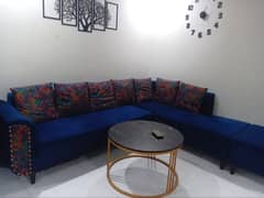 L-Shaped 7 seater Sofa and Round center table (separate)