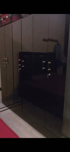Bed with side tables without mattress/ dressing table/almari 3 doors