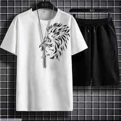 2 Pcs Men’s jersey printed T-shirts & shorts Tracksuit