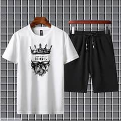 2 Pcs Men’s jersey printed T-shirt & shorts Tracksuit