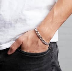 "Men's Fashion Chain & Bracelet Set – Premium Artificial Metal Finish"