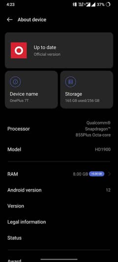 one plus 7t 8/256