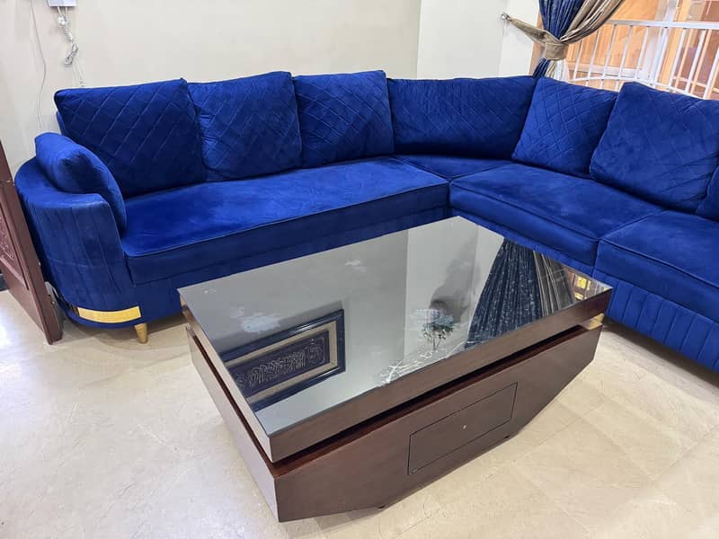 Slightly Used 7-Seater Sofa with Center Table 1