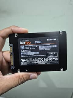 Samsung 870 EVO 250GB 2.5" DRAM SATA-III SSD - 100% Health