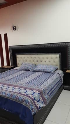 bed set with two side tables and dressing table and mattres