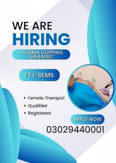 job Female Hijama Cupping Therapist Required   Medical Clinic Hospital