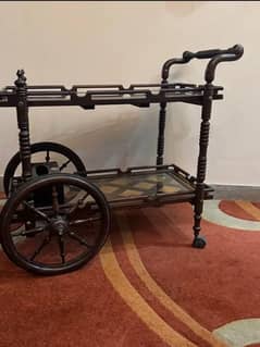 sheesham wood trolley