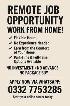 online job/remotel job/work from home/part time job/typing job