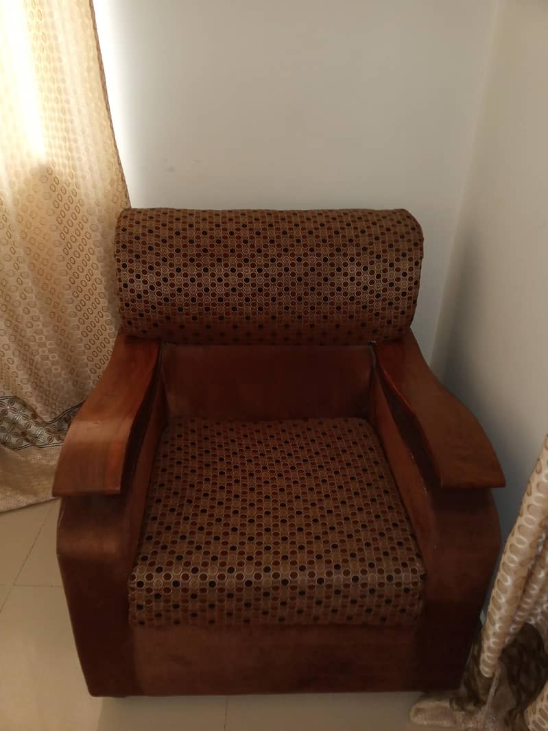 brown colour sofa set. 2