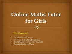 Online Mathematics Tutor for Girls