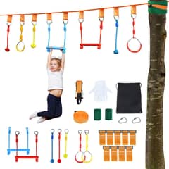 COSTWAY - Ninja Warrior Obstacle Course for Kids - New