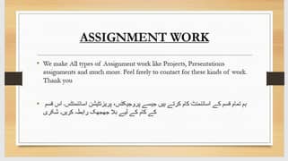Assignment Writing Work