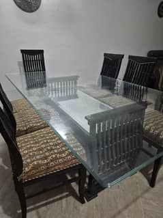 DINNING TABLE 8MM GLASS MADE 7 SEATER 03058749900