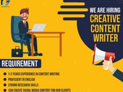 Creative Writer needed URGENT