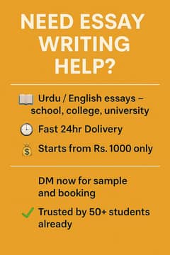 Essay Writing – Urdu & English Assignments – Fast & Affordable