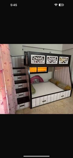 Kids double story bed (wooden)