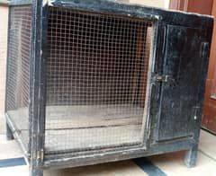 Heavy Duty Iron & Wood Pet Cage – Used – Ideal for Cats, Rabbits, Hens