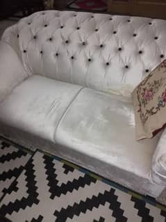 7 seater offwhite velvet sofa