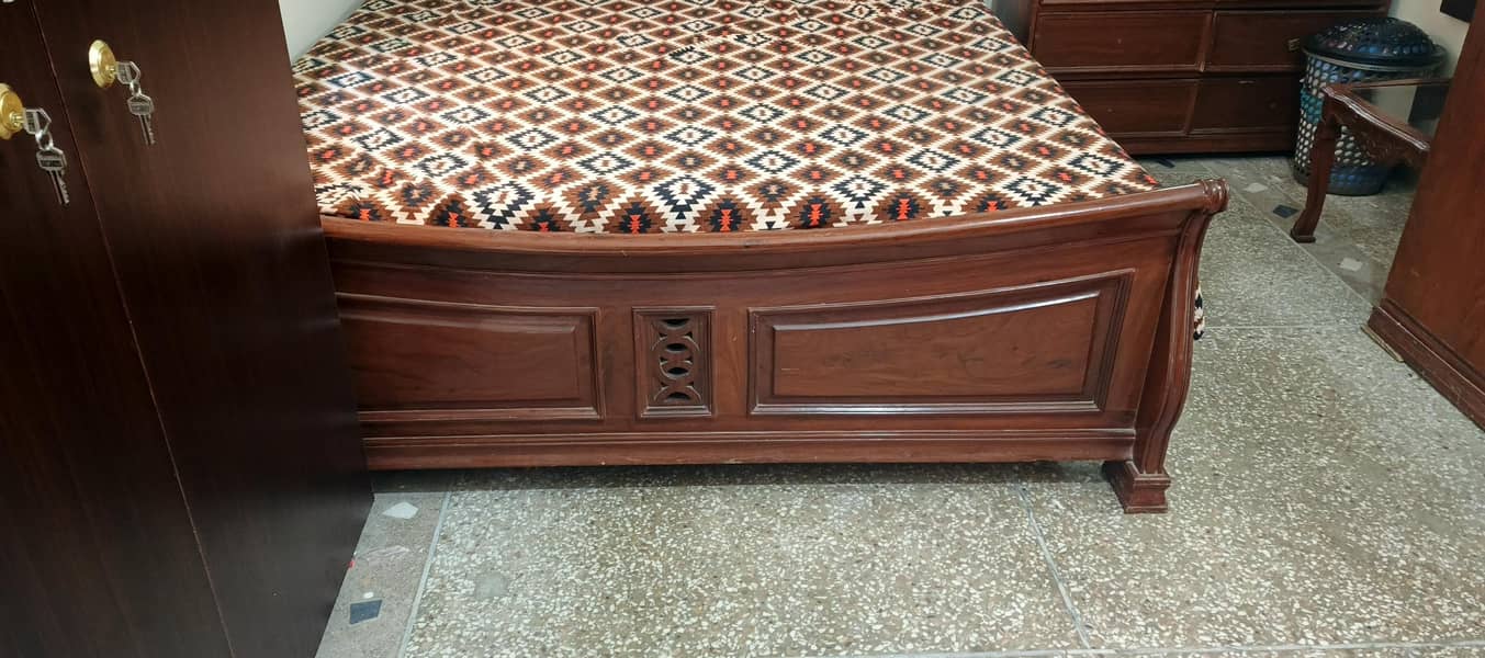 double king size bed with side table and dressing table 2