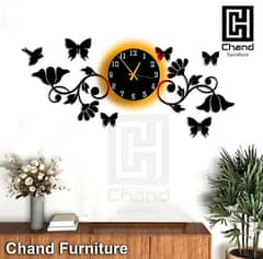 3D wooden wall clock
