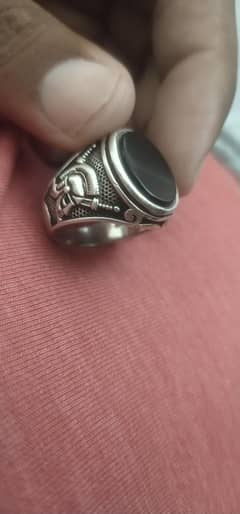 Italian ring with aqeeq stone