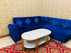L Shaped sofa with table