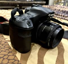 Canon 60D with 50mm lens and flashgun