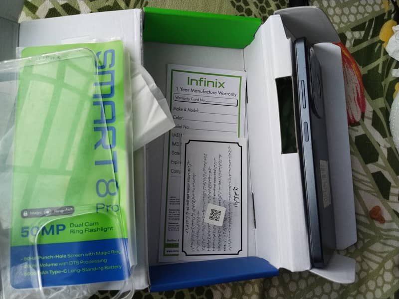 Infinix smart 8 pro in good condition with complete box 6