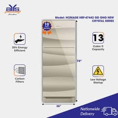 Homage glass door refrigerator box pack crystal series