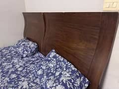 2 Wooden Single Beds + 1 Bedside Table