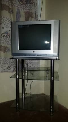 LG 21 INCH TV WITH TROLLEY FOR SALE, IN WORKING CONDITION