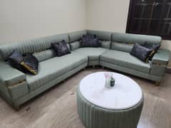 Brand New Sofa Set with Marbled Finish Coffee Table