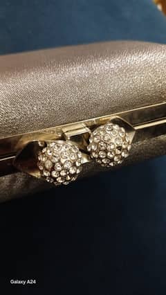 Golden Clutch with Chain Strap