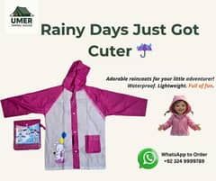 Kids Rain Coat / Students Rain Coat / Rain Suit / Bike Rain Coat .