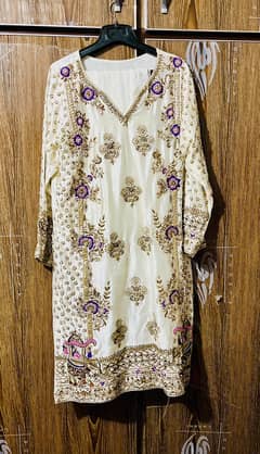 Luxury Hand Embroidered Formal Dress Stitched Large Size for Sale