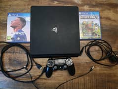 PS4 SLIM 500GB For Sale — With Controller + Box + Games (Rawalpindi)