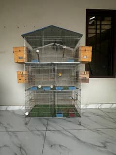 TripleStory pinjra - 5ft height - 5 jorron ke liye - modern green cage